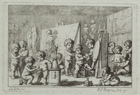 TvB G 5796
<br/>
Putti in schildersatelier
<br/>
<em>Parizeau, Philippe-Louis (1740-1801)</em>
